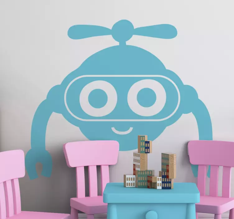 Aranyos robot arc gyerek játék matrica - TenStickers