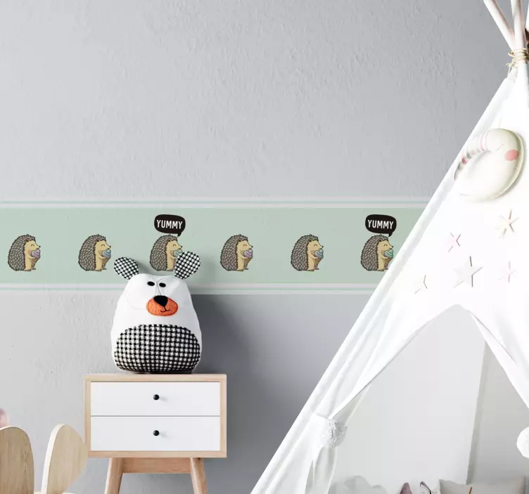 Aranyos sündisznó gyűjtemény határok matrica - TenStickers