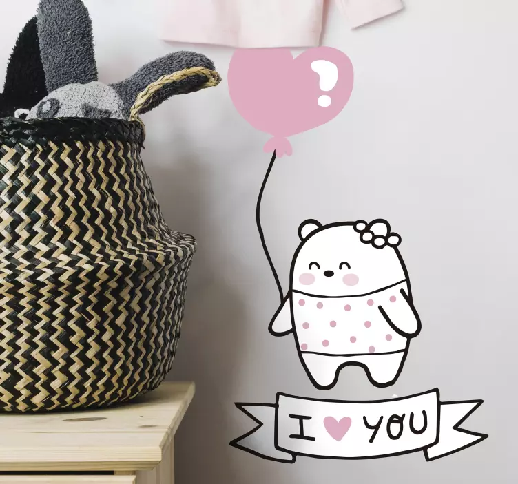 Aranyos szív alakú lufi matrica gyerekeknek - TenStickers