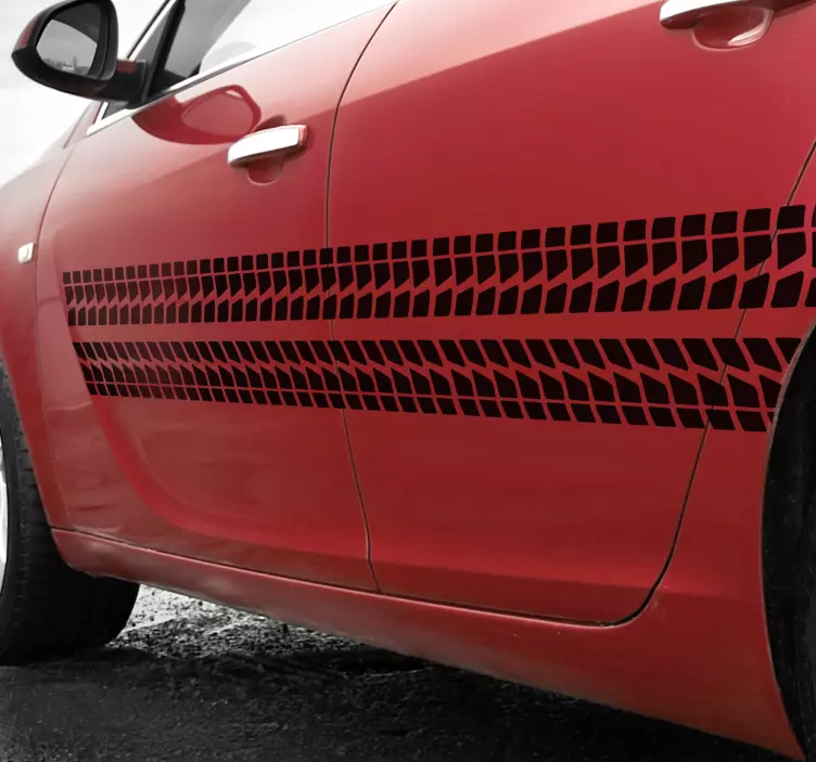 Autó kerekek egyenes vonalú matrica - TenStickers