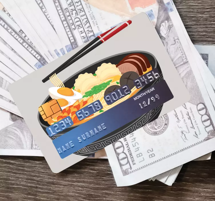 ázsiai leves kártya matrica - TenStickers