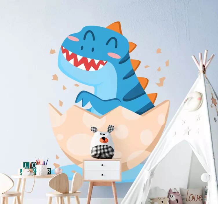 Baba dino jön ki a tojás dinoszaurusz matrica - TenStickers