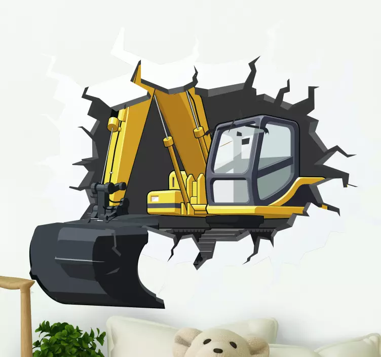 Bagger lyuk a falban tizenéves fali matricák - TenStickers