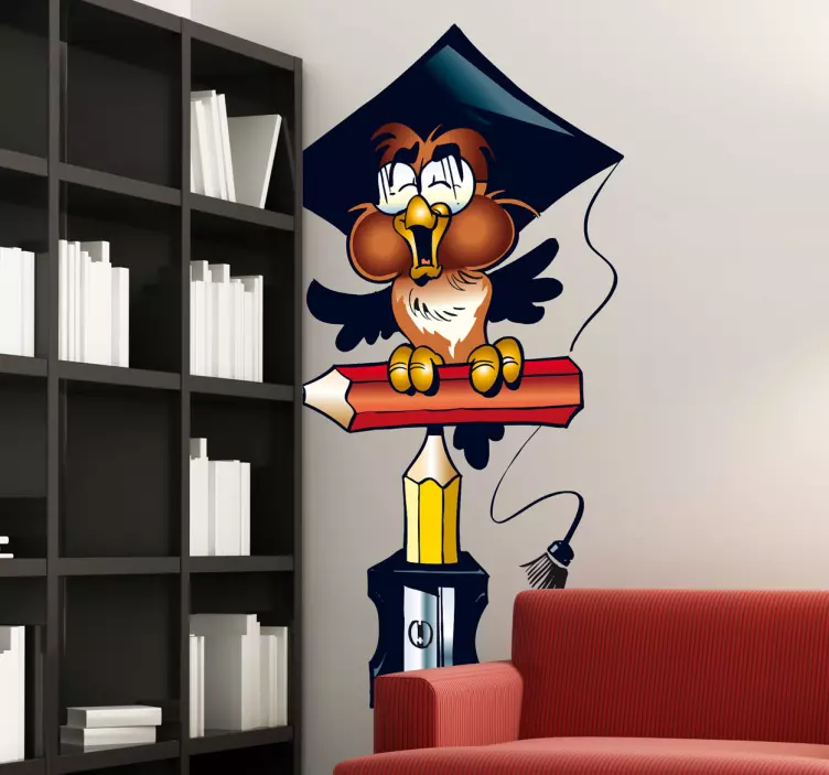 Bagoly tanár gyerekek matrica - TenStickers