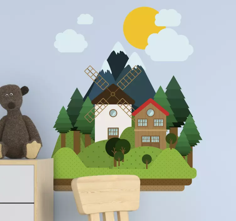 Bájos rusztikus jelenet természet matrica - TenStickers