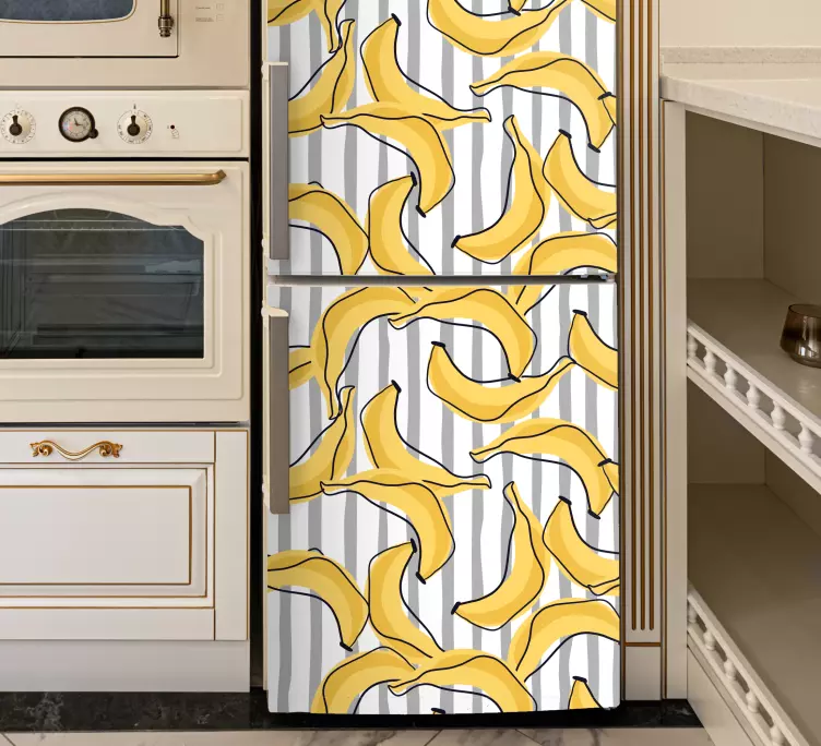 Banán minta doodle stílusú hűtőszekrény matrica - TenStickers