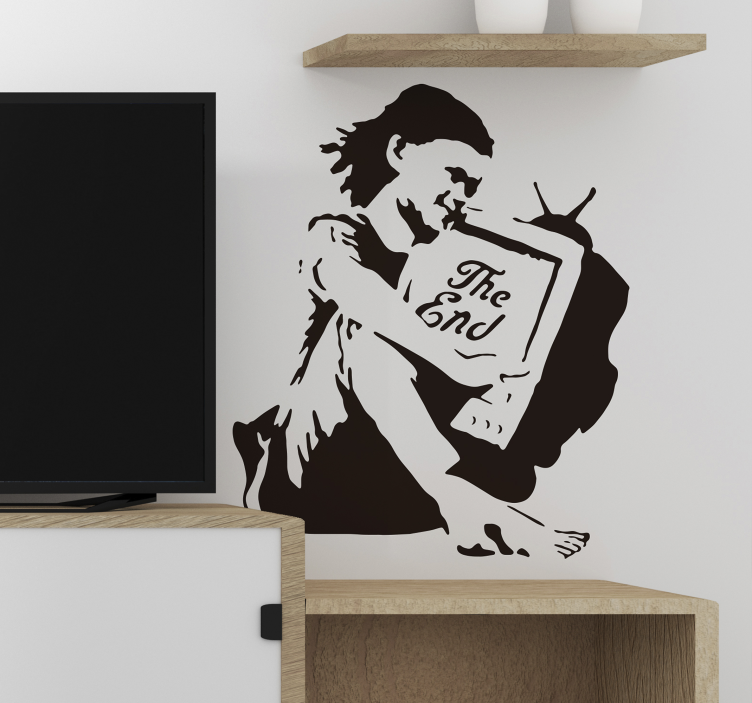 Banksy end tv lány fali art matrica - TenStickers