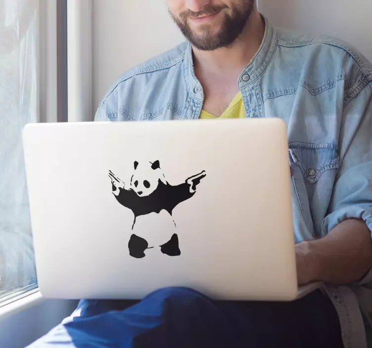 Banksy panda laptop matrica - TenStickers