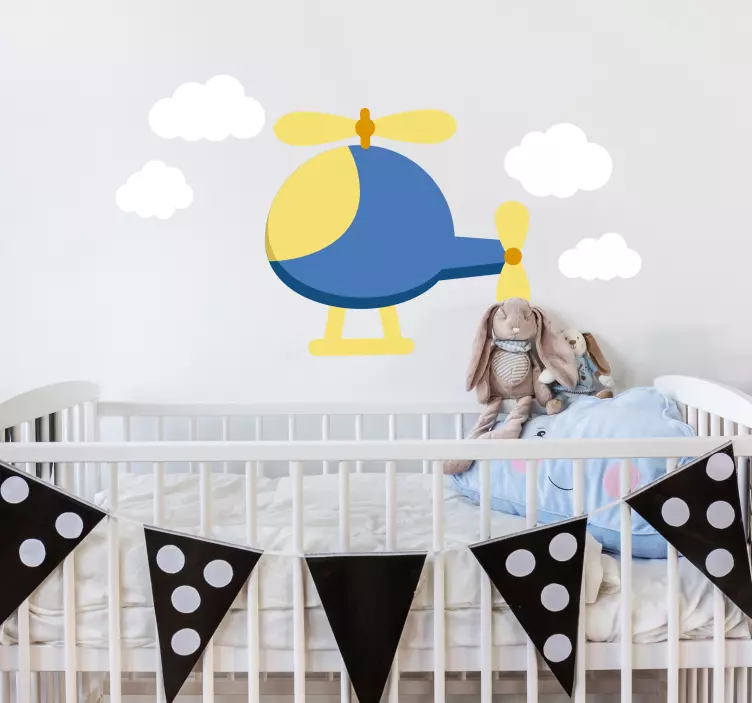 Barátságos helikopteres gyerekek matrica - TenStickers