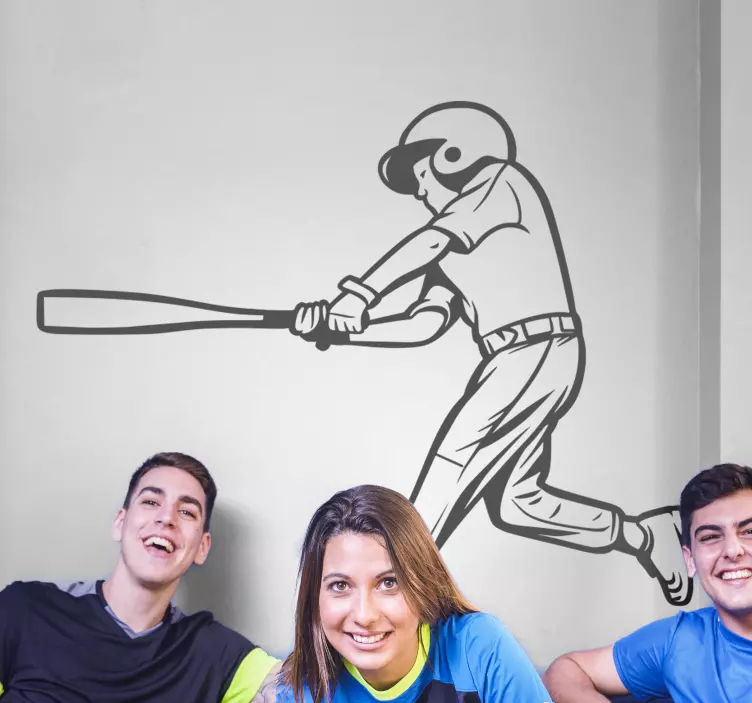 Baseball játékos ütő fal matrica - TenStickers