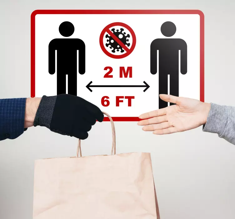 Biztonsági távolság feliratok bakelit jel - TenStickers