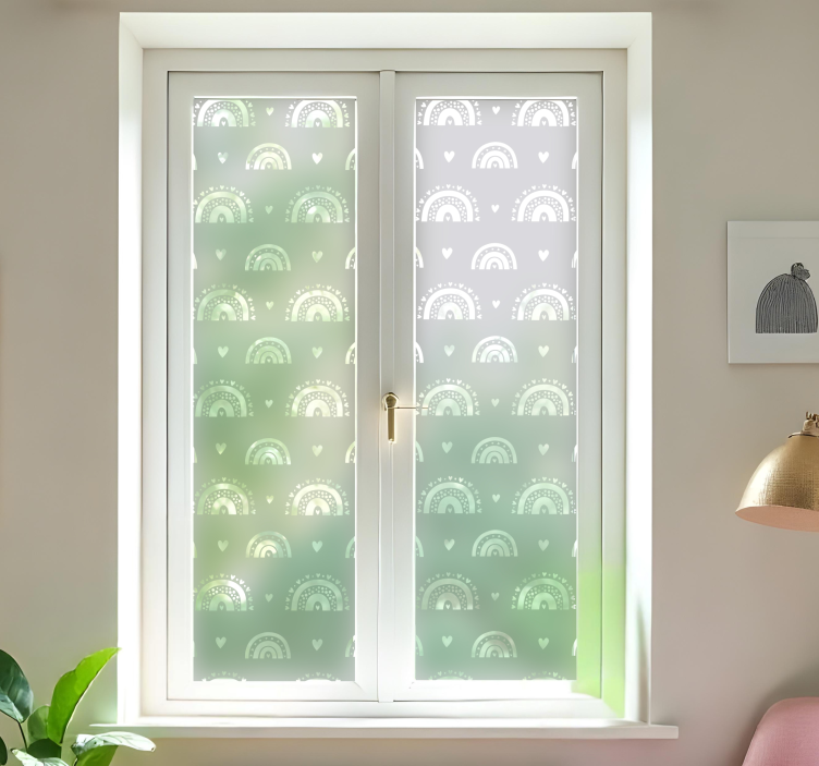 Bohó szivárványok ablak matrica - TenStickers