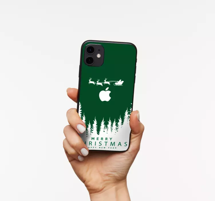 Boldog karácsonyt háttérrel iphone matrica - TenStickers
