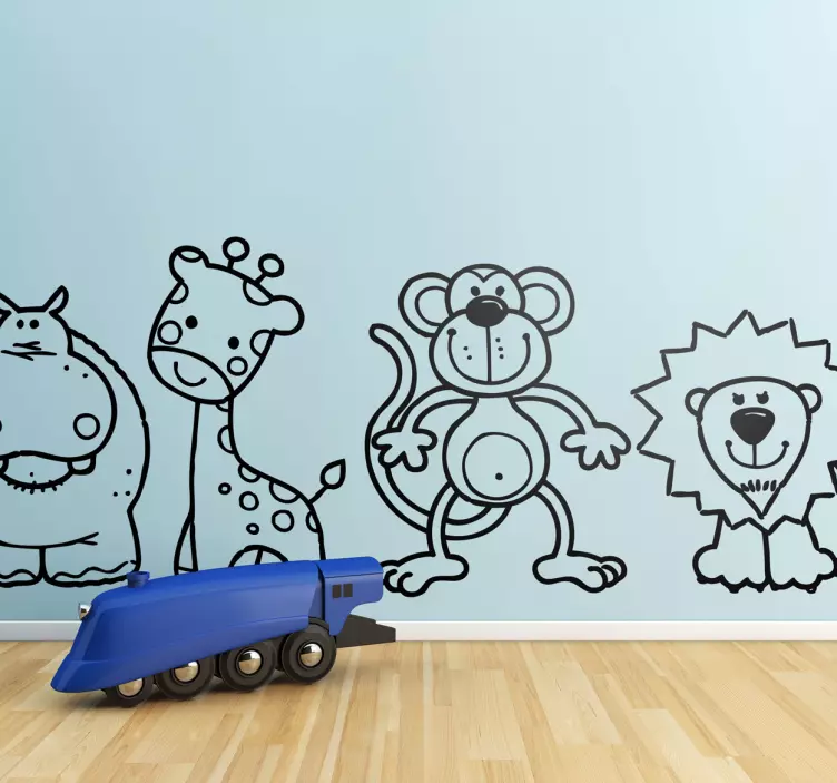 Boldog vadon élő állatok matrica - TenStickers