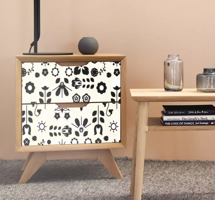 Botanikai elrendezés létrehozása bútor matrica - TenStickers