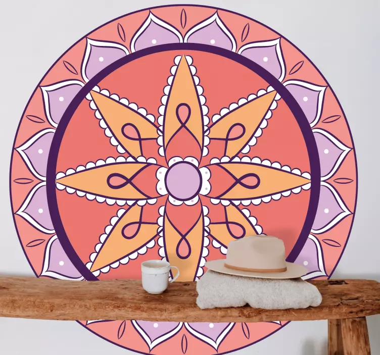 Botanikai mandala erdei állatok falmatrica - TenStickers