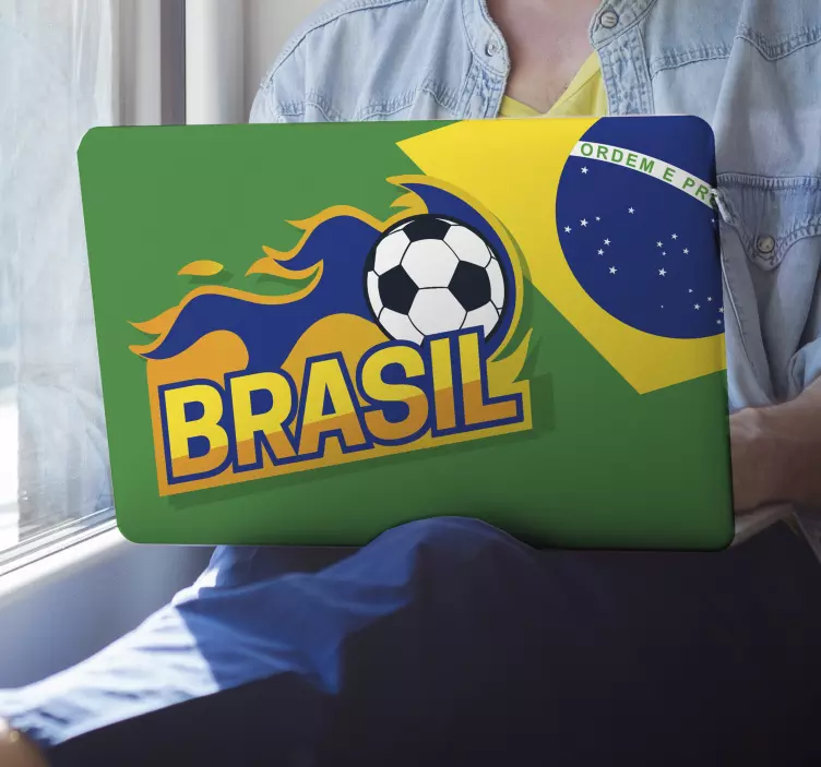 Brazil foci jelkép Matrica laptophoz - TenStickers