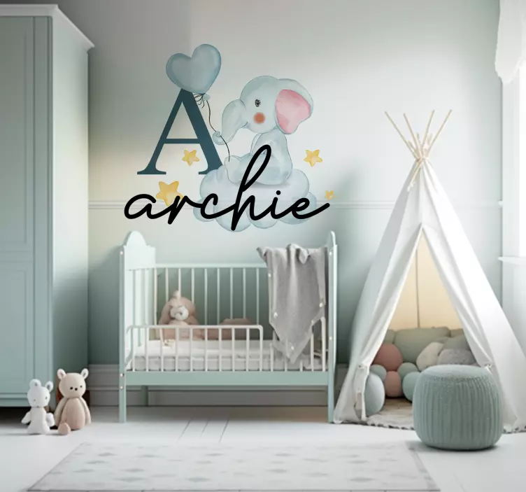 Buborék elefát kezdeti vadállat falmatrica - TenStickers