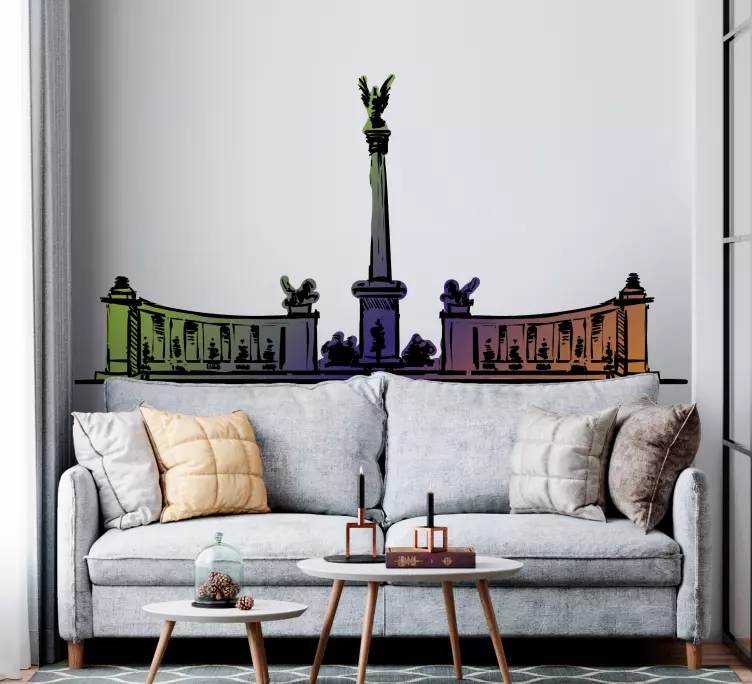 Budapest színes skyline fal matrica - TenStickers