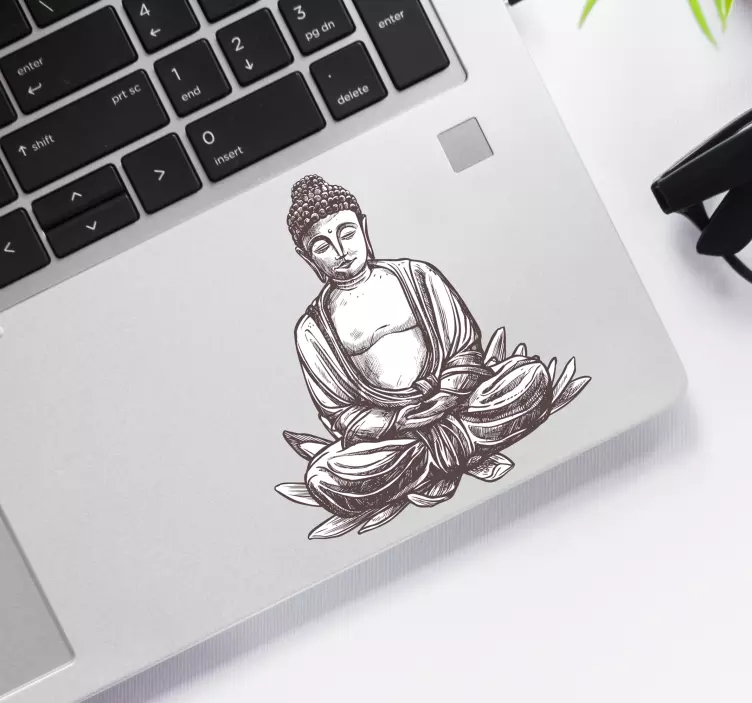 Buddha dekoratív laptop matrica - TenStickers