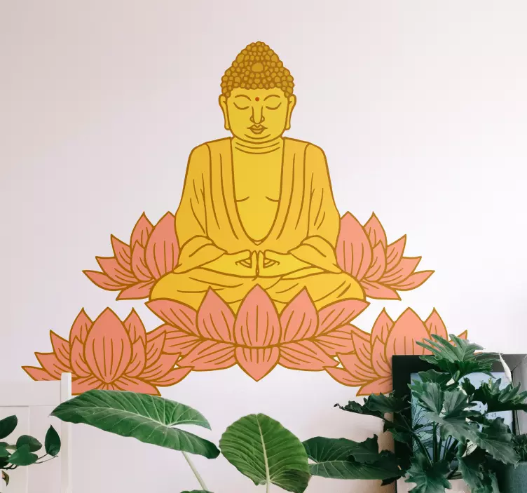 Buddhista élet virág fal matrica - TenStickers