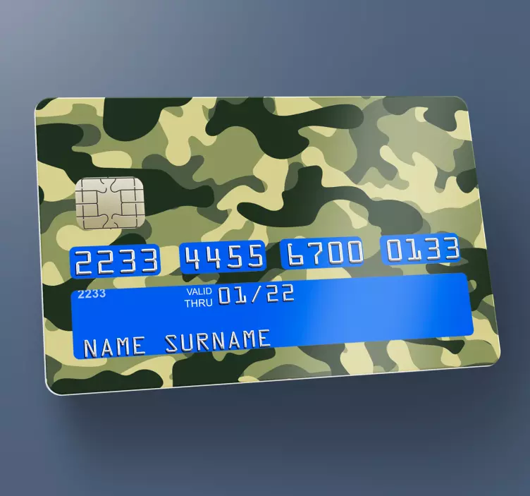 Camo zöld és barna kártya matrica - TenStickers