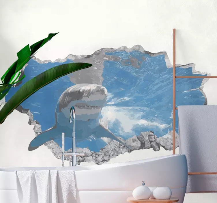 Cápa bejáró fal hal matrica - TenStickers