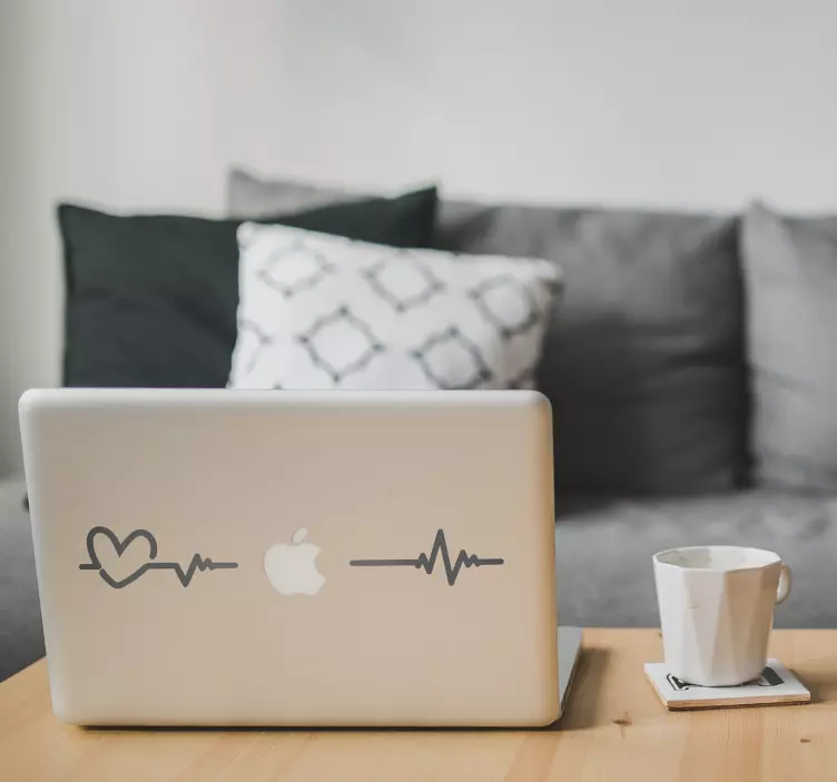Cardiogram laptop matrica - TenStickers