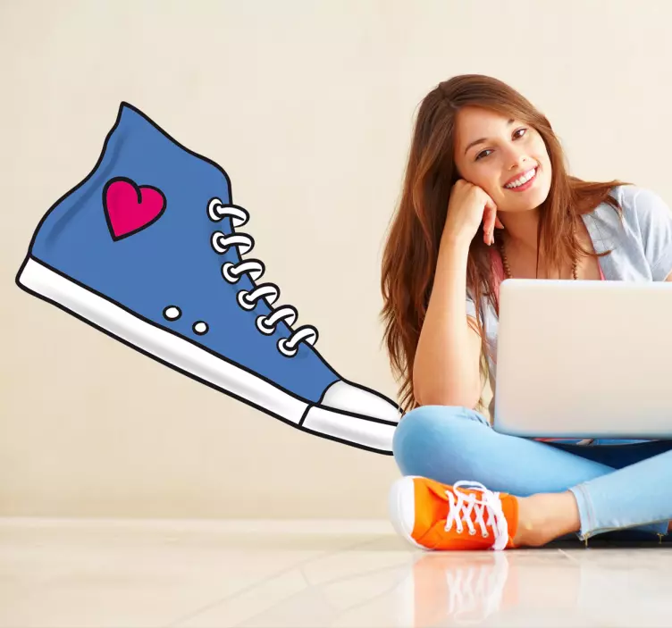 Cipő szív fal matrica - TenStickers