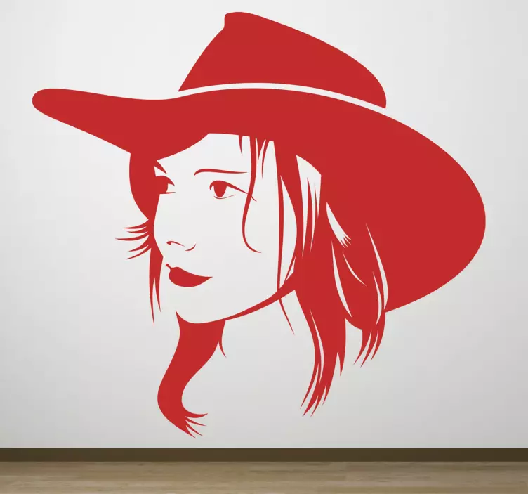 Cowgirl sziluett profil Matrica karakterek - TenStickers