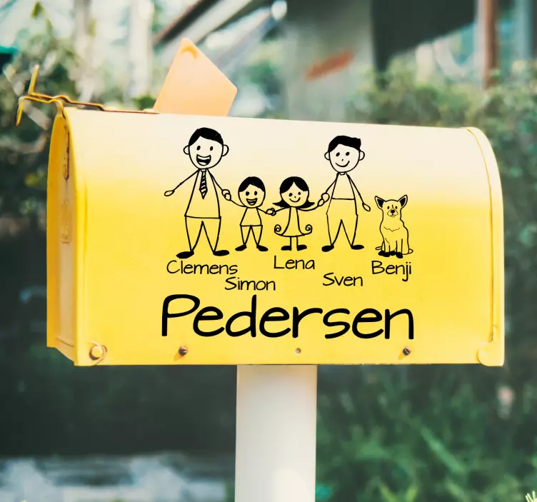 Családi karakter grafika öntapadós tábla - TenStickers