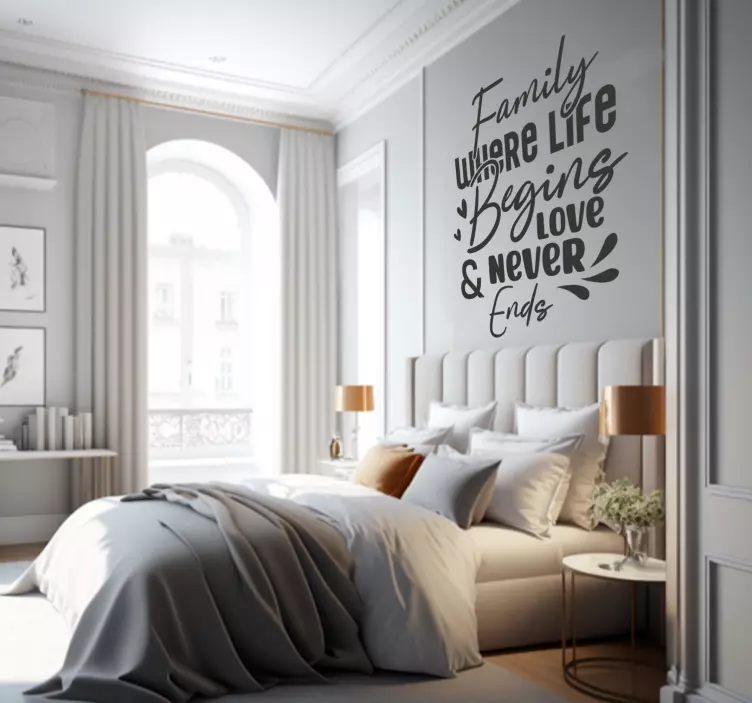 Családi szerelem kezdődik falragaszok idézetek - TenStickers