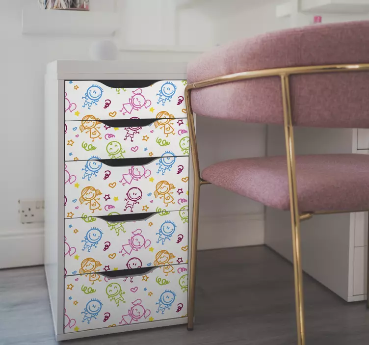 Csecsemő fiúk és lányok mintabútor matrica - TenStickers