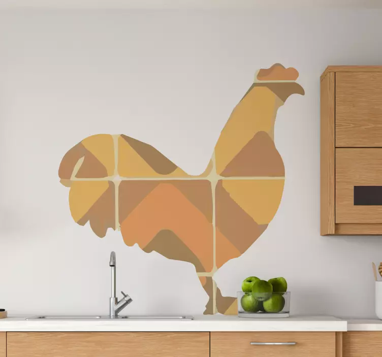 Csempézett kakas cserép matrica - TenStickers