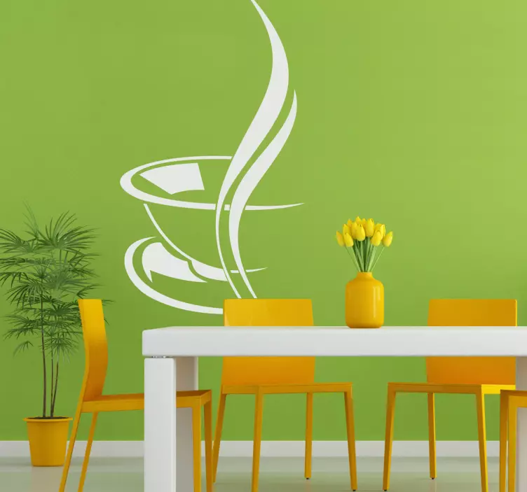 Csésze kávé konyhai matrica - TenStickers