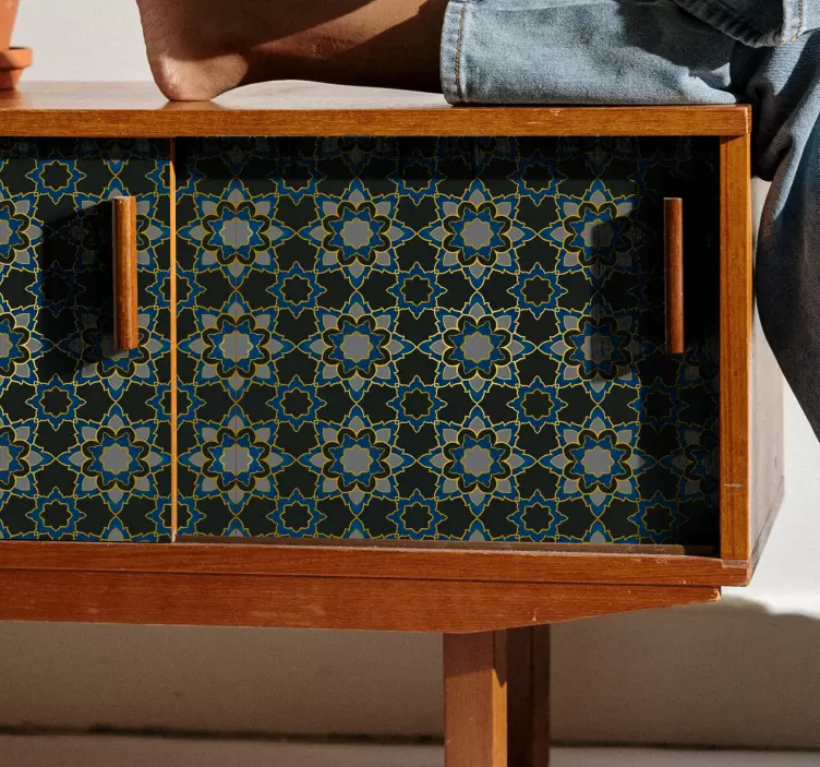 Csillag, virág mandala mintás bútor matrica - TenStickers