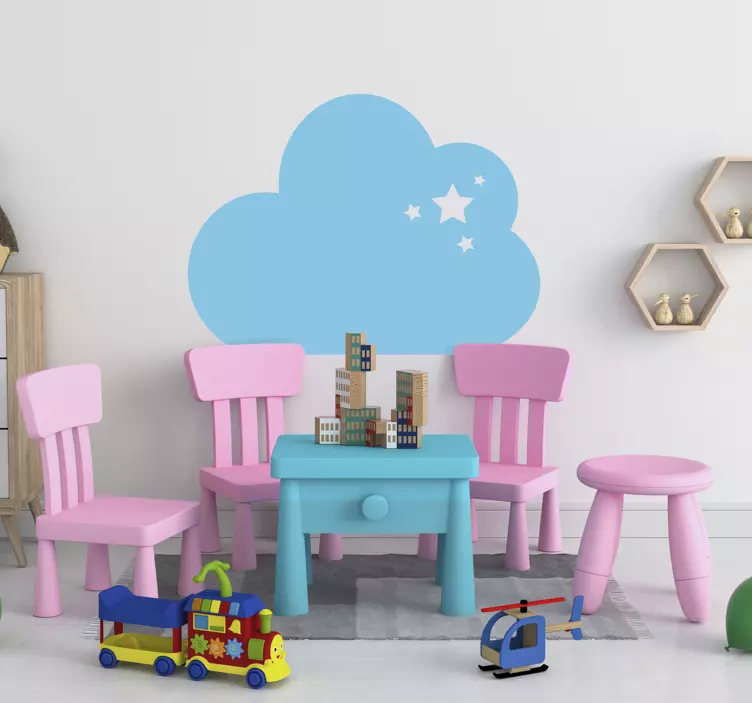 Csillagos felhő fejtámla díszítő matrica - TenStickers