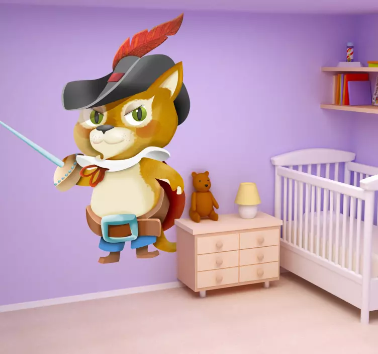 Csizmás csaj gyerek falimatrica - TenStickers