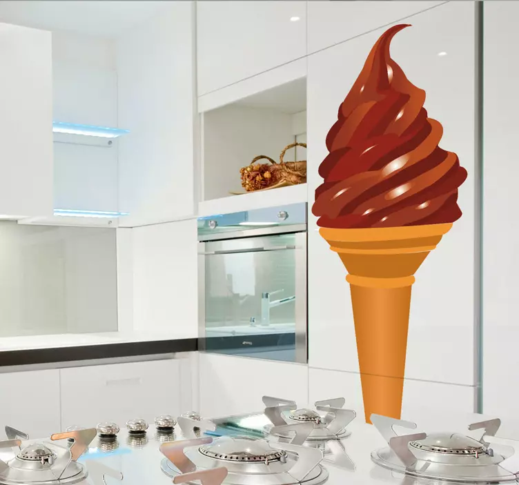 Csokoládé fagylaltkúp matrica - TenStickers