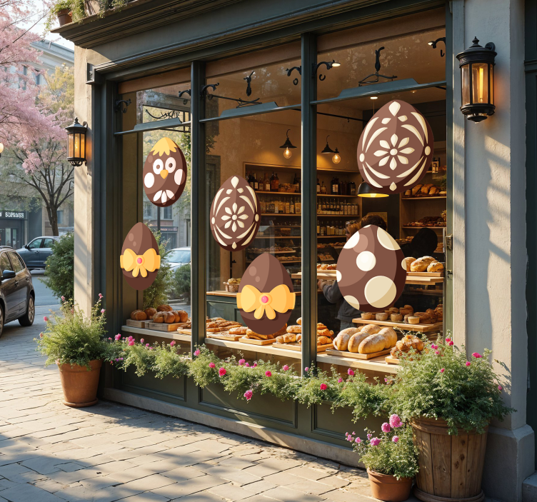 Csokoládé húsvéti tojás matrica kirakatokra - TenStickers