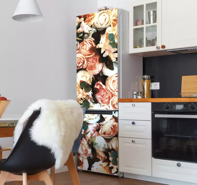 Csokor rózsa hűtőszekrény matrica - TenStickers