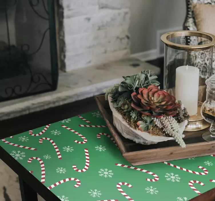 Cukorka mintás bútor karácsonyi matrica - TenStickers