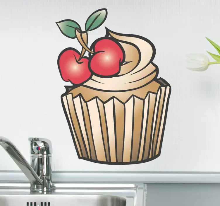 Cupcake cseresznye matricával - TenStickers