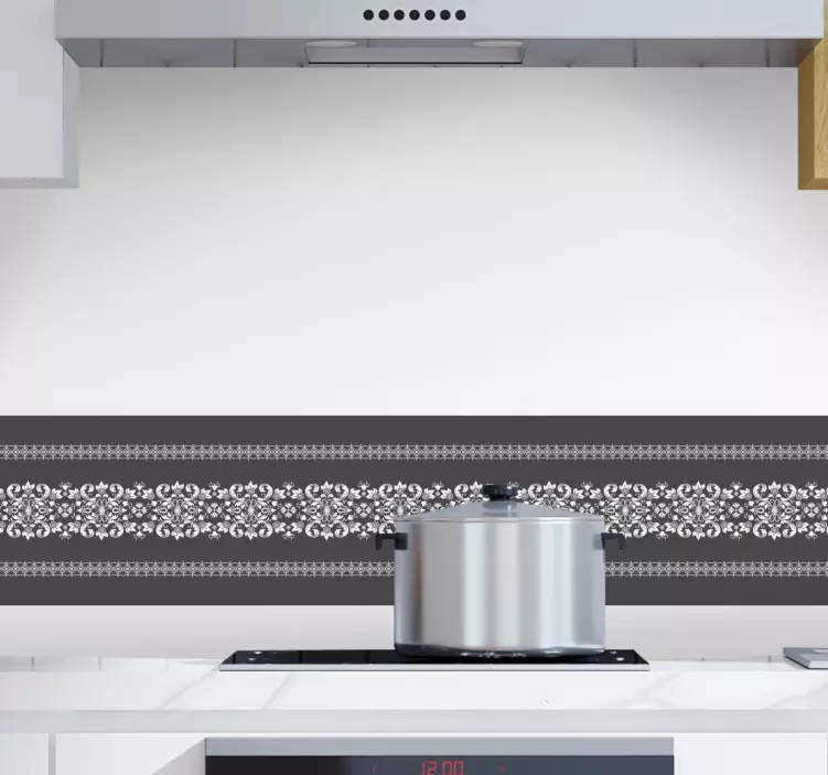 Damaszt mintás szegély egyszínű falmatrica - TenStickers