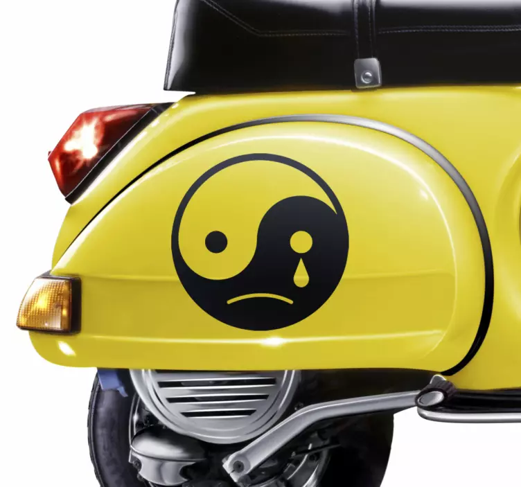 Egyedi vinil-yin yang szomorú motorkerékpár matrica - TenStickers