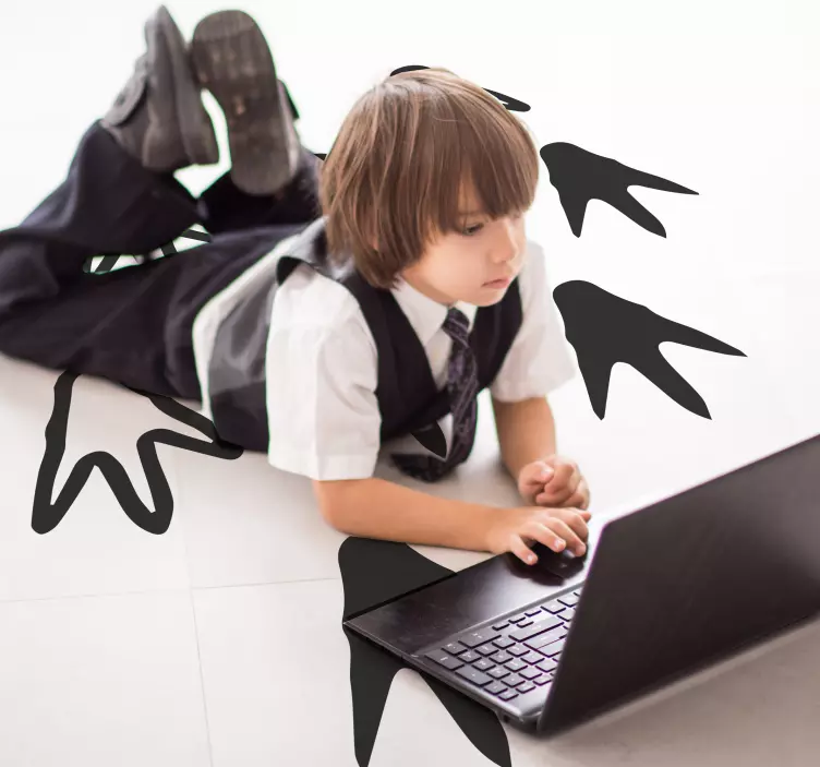 Dinoszaurusz nyomkövető dinoszaurusz fal matrica - TenStickers