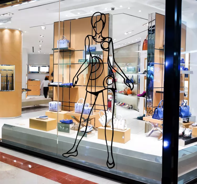 Díszes lány vázlat fal matrica - TenStickers