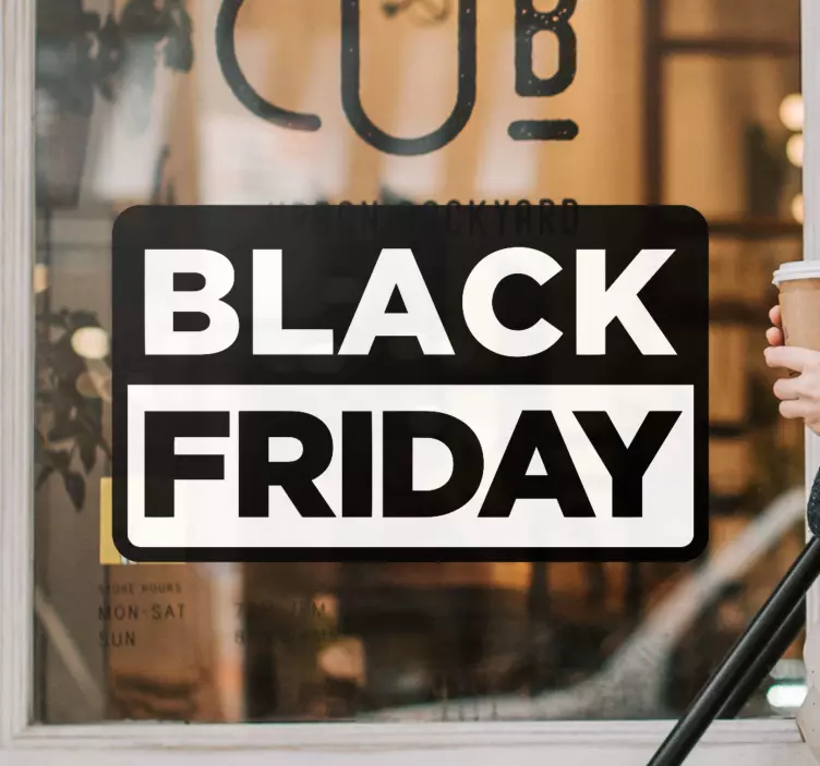 Dobozos fekete-fehér kirakat matrica - TenStickers