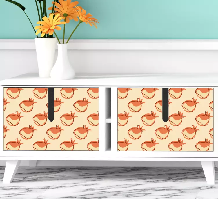 Doodle minta gránátalma bútor matricával - TenStickers