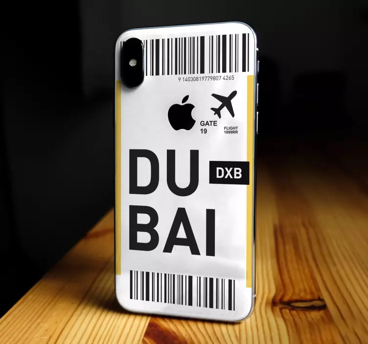 Dubai repülőjegy Matrica Iphone - TenStickers